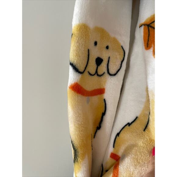 DOGS FALL In SWEATERS GLASSES LEAVES 50x70 Plush Throw Blanket Large Dog Print - Picture 6 of 10